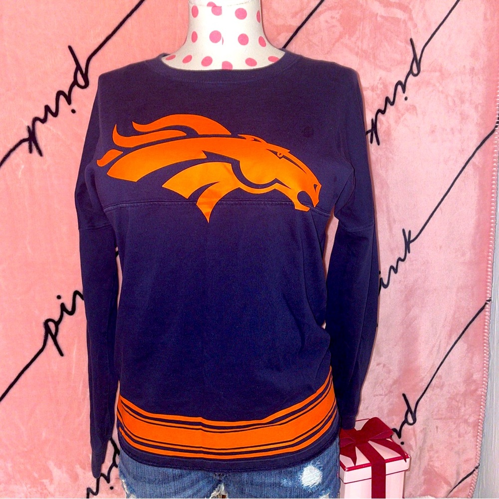 *RARE VICTORIA'S SECRET PINK NFL Football Collection Denver Broncos Crew XS R1